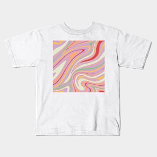 Groovy Swirling Liquid Pattern - Lilac Sherbet Kids T-Shirt